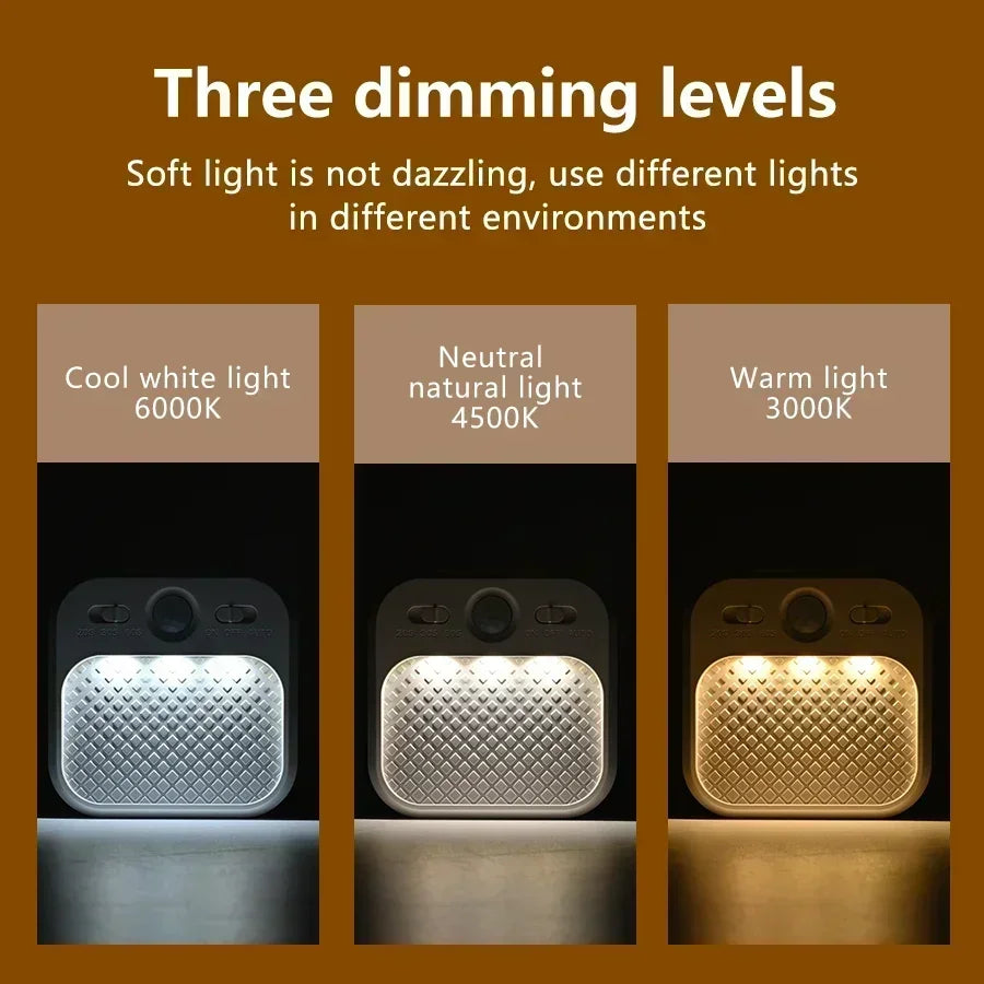 4 Pack Motion Sensor LED Night Light Rechargeable Cabinet Light For Bedroom Stairs Hallway Kitchen Closet Lights Wardrobe Lamp HIP