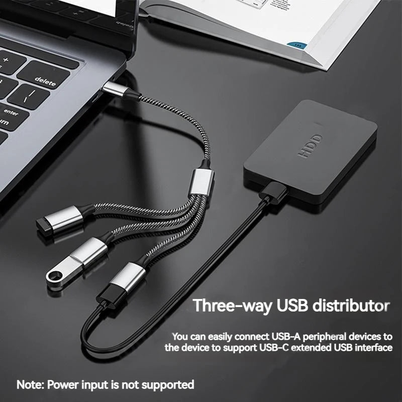 4-in-1 USB 2.0 Hub Splitter Cable – 1 Male to 4 Female USB Hub Splitter HIP