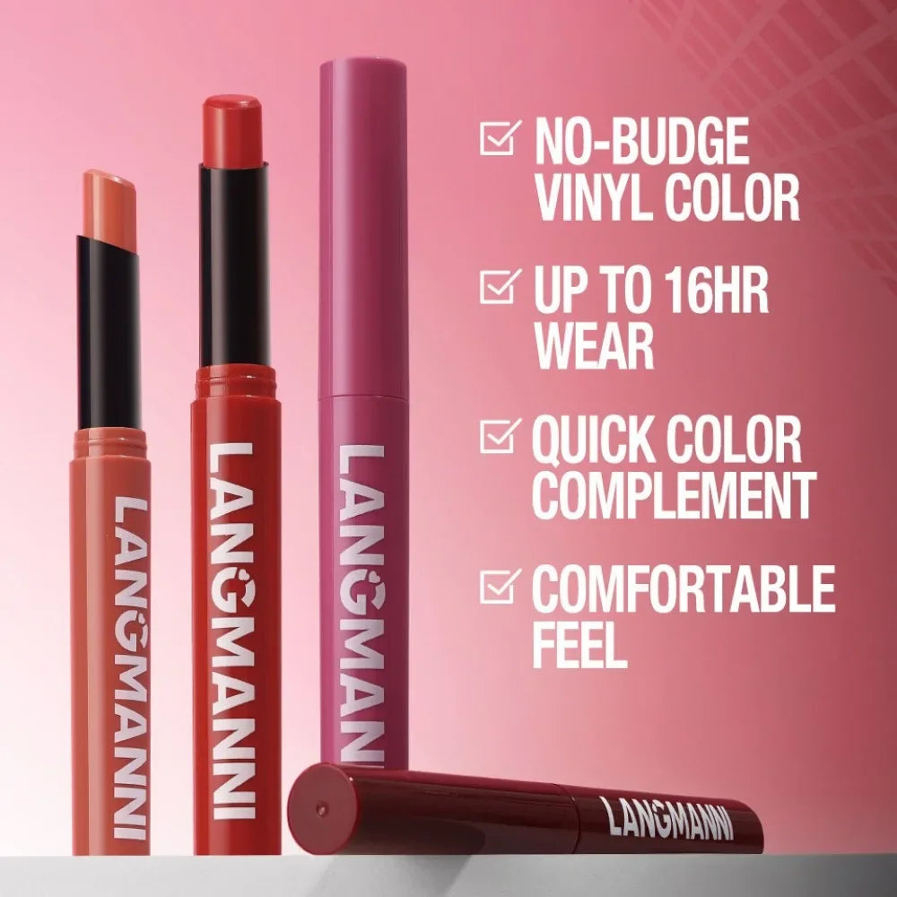 12 Color Matte Lipstick Pencil Waterproof Long Lasting Non-Stick Cup Lip Stain Tint Cosmetic Nude Lipstick Pen Makeup Maquillage HIP