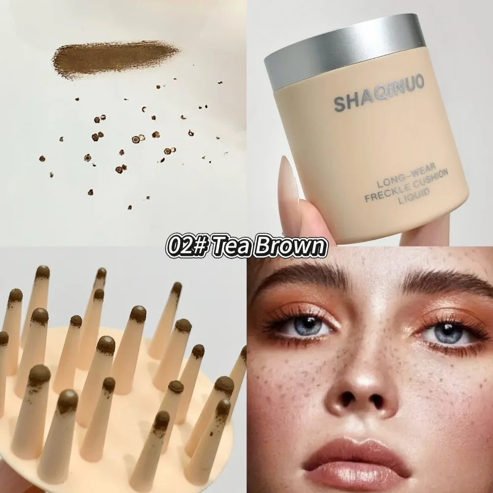 Natural Freckles Stamp Pen Air Cushion Long-Lasting Quick-Dry Waterproof Sweatproof Temporary Freckle Maker Lifelike Face Makeup HIP 02