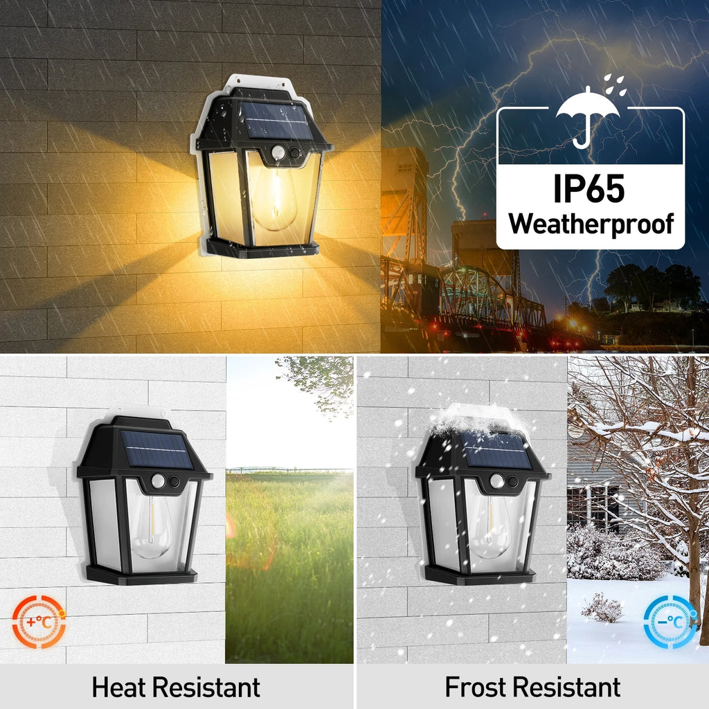 Solar LED Wall Light Motion Sensor – IP65 Outdoor Garden Lamp Solar Outdoor Wall Light HIP