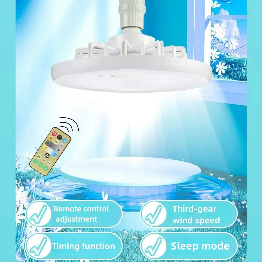 Ceiling Fan Light With Remote Control Dimmable 3 Light Color 3 Speed Ceiling Fans Lamp E27 Bulb For Living Room Bedroom Kitchen HIP