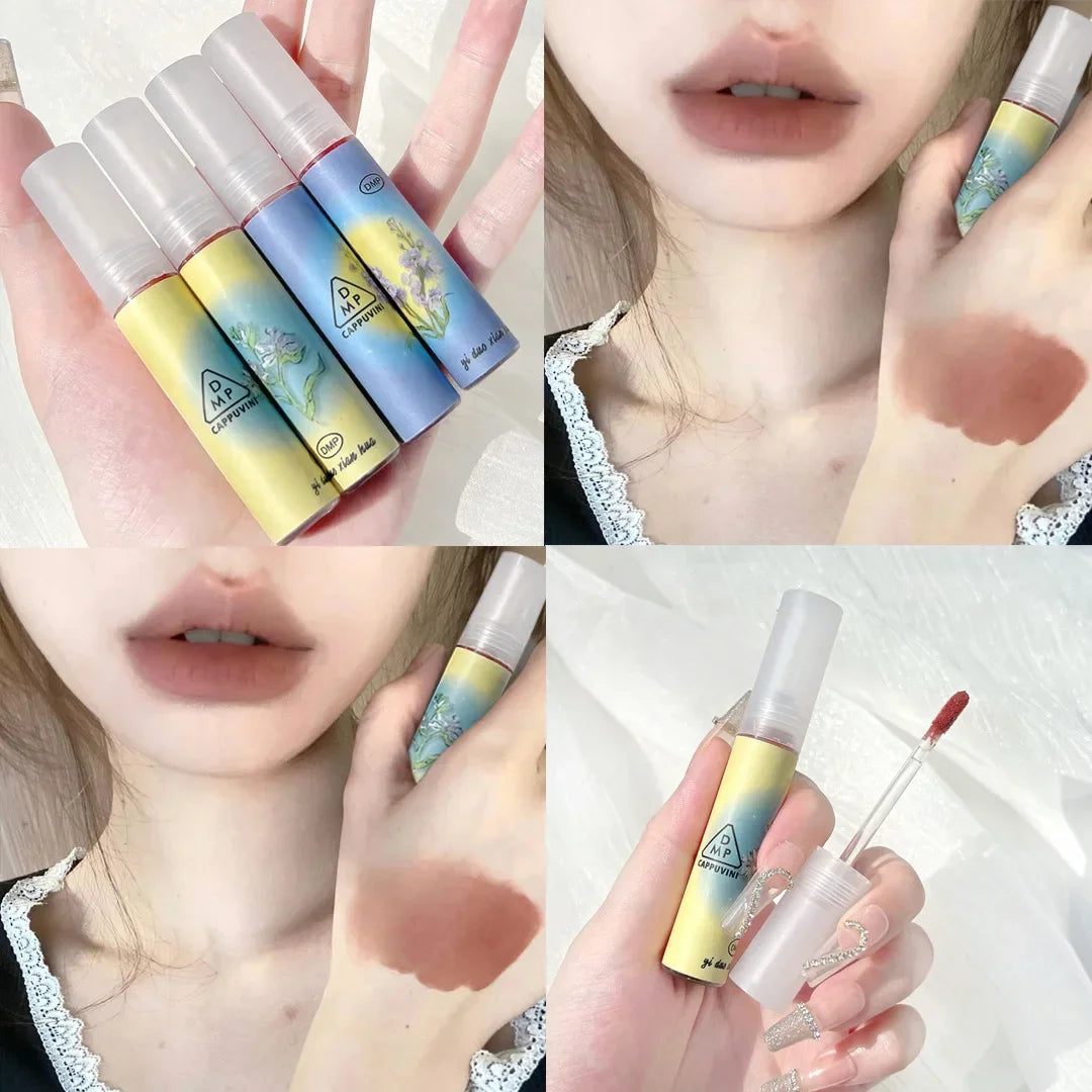 Rose Pink Matte Lip Glaze Velvet Liquid Lipstick Pigment Lasting Water Proof Lip Gloss Cosmetics Sexy Red Lip Tint Makeup Korean HIP 953