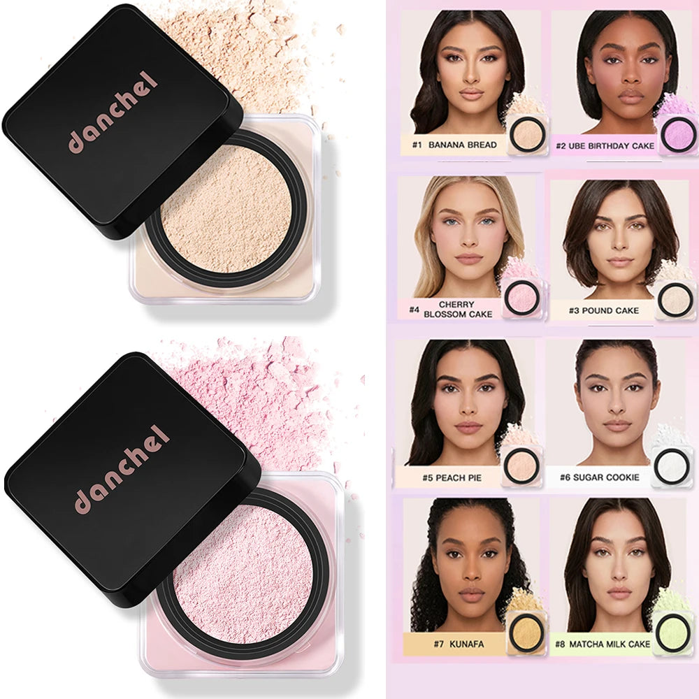 8 Colors Loose Baking Setting Powder Waterproof Sweat Resistant Long Lasting Oil Control Matte Blurring Pores Brightening Makeup HIP