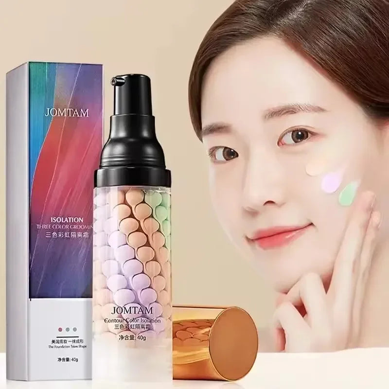 Tri-Color Contour Primer Cream – Waterproof Makeup Base 40g Makeup Primer Cream HIP