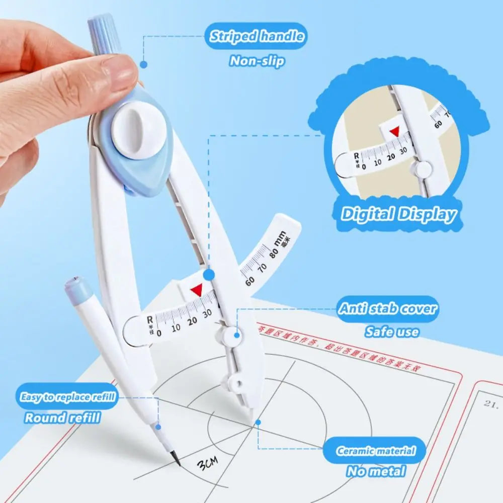 Digital Display Drawing Compass – Lockable & Metal-Free Drawing Compass HIP