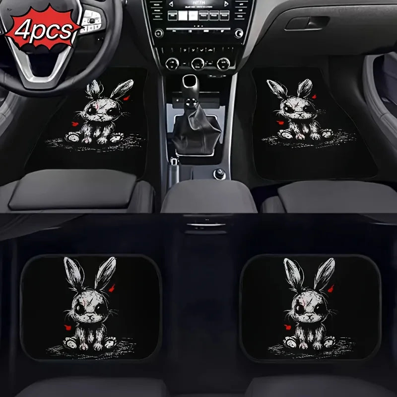 4-Piece Gothic Rabbit Car Floor Mat Set – Front & Rear Car Floor Mat Set HIP