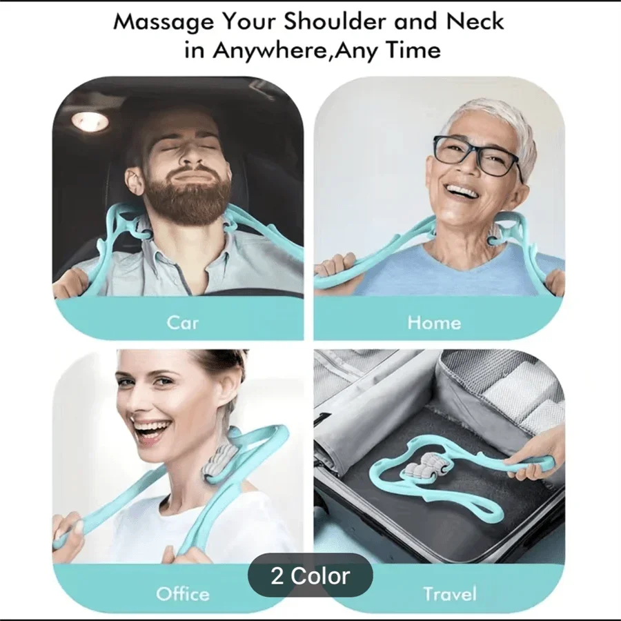 Portable Neck & Body Massage Roller – Shoulder & Back Massage Roller HIP