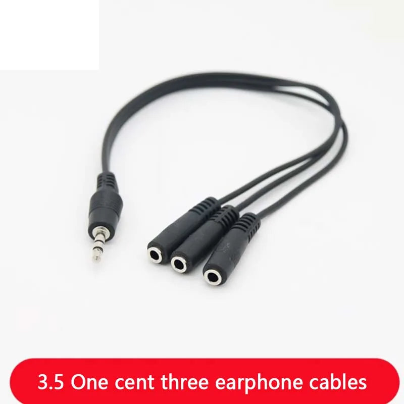 3.5mm 1-to-3 AUX Audio Splitter Cable – Headphone Hub AUX Audio Splitter HIP