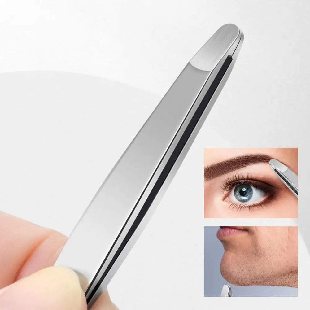 Stainless Steel Brow & Facial Hair Remover Eyebrow Tweezers Non-slip Makeup Remover Tweezer Tools Hair Removal Makeup Tools HIP