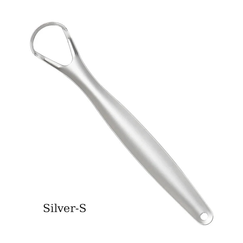 Stainless Steel Tongue Scraper Set | Fresh Breath Oral Care Tongue Scraper HIP C738-Silver-S-1pcs