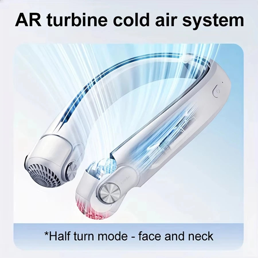 Portable Bladeless Neck Fan – USB Rechargeable, 3 Speeds Wearable Neck Fan HIP