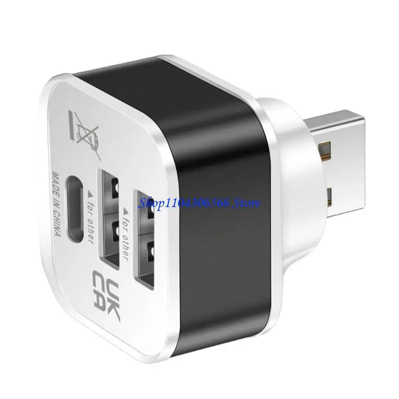 3-Port USB Splitter – Dual USB-A & USB-C Charging Adapter USB Charging Splitter HIP