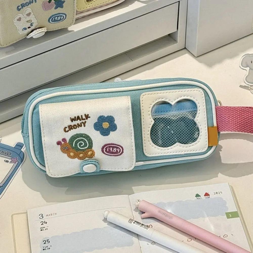 Large Capacity Canvas Pencil Case – Star Picnic Pen Bag Canvas Pencil Case HIP