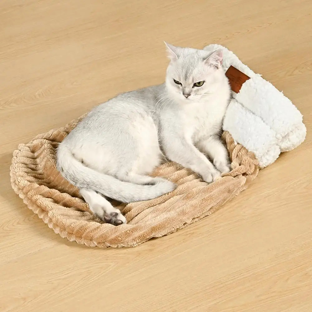 Cat Sleeping Bag Soft Cuddly Fluffy Feel Thickened Pet Pocket Type Quilt Bed Kitten Puppy Soft Comfortable Warm Nest Pet HIP