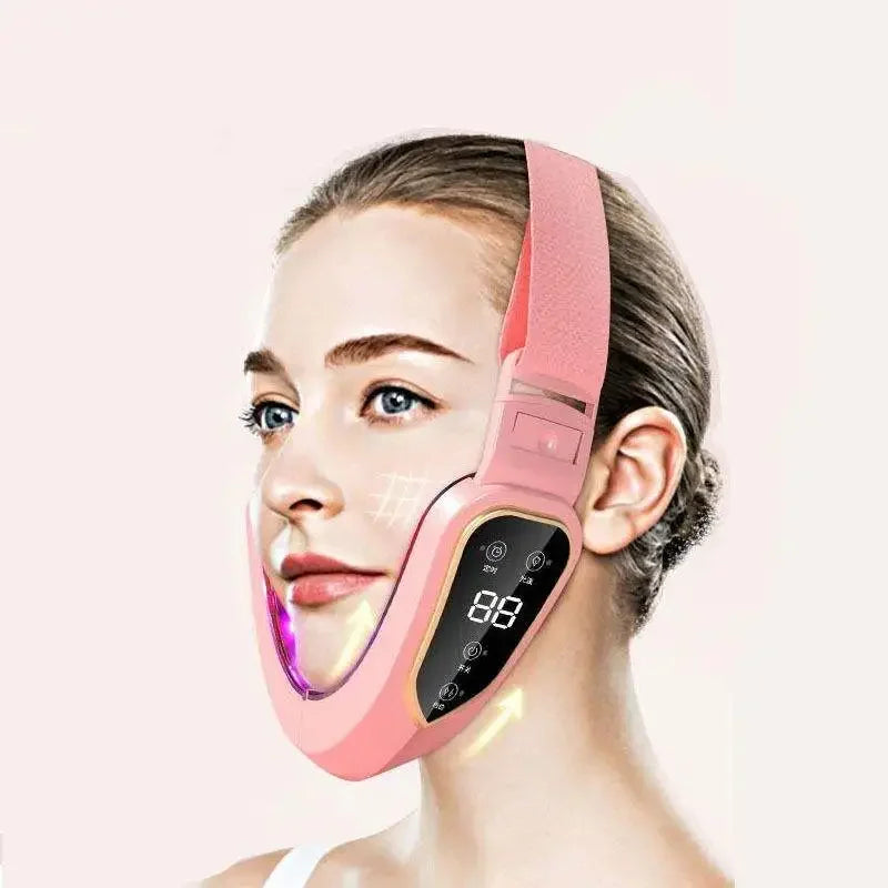 LED Photon Therapy Facial Lifting & Slimming Vibration Massager Facial Lifting Massager HIP Pink