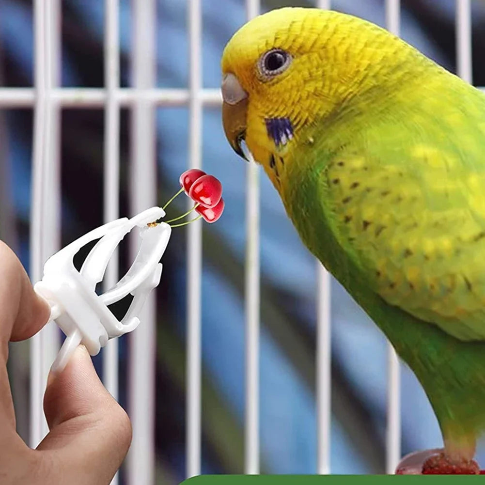 Parrot Cage Accessory Hanging Bird Feeder Foraging Toy Vegetable Clip Fruit Holder For Parakeet Budgie Cockatiel Clean Cage HIP
