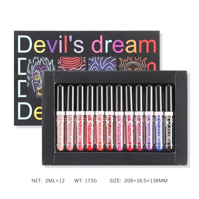 Dragon Ranee 12-Pc Diamond Glitter Lip Gloss Set | Halloween Lip Gloss Set HIP