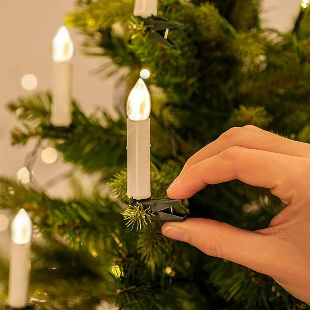 Battery Powered Flameless Candle String Lights 1/2/3m LED Christmas with Clips for Xmas Tree Holiday Wire Lighting Home Decor HIP