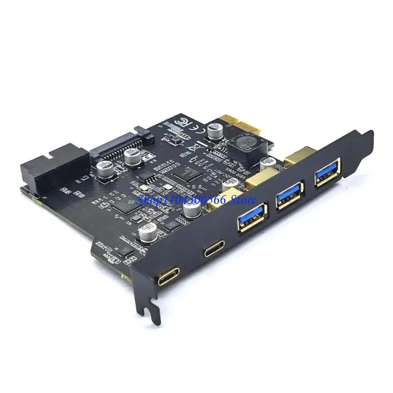 USB 3.2 Gen1 Type-C PCIe Card Hub – 5-Port PCI Express Adapter PCIe USB Expansion Card HIP
