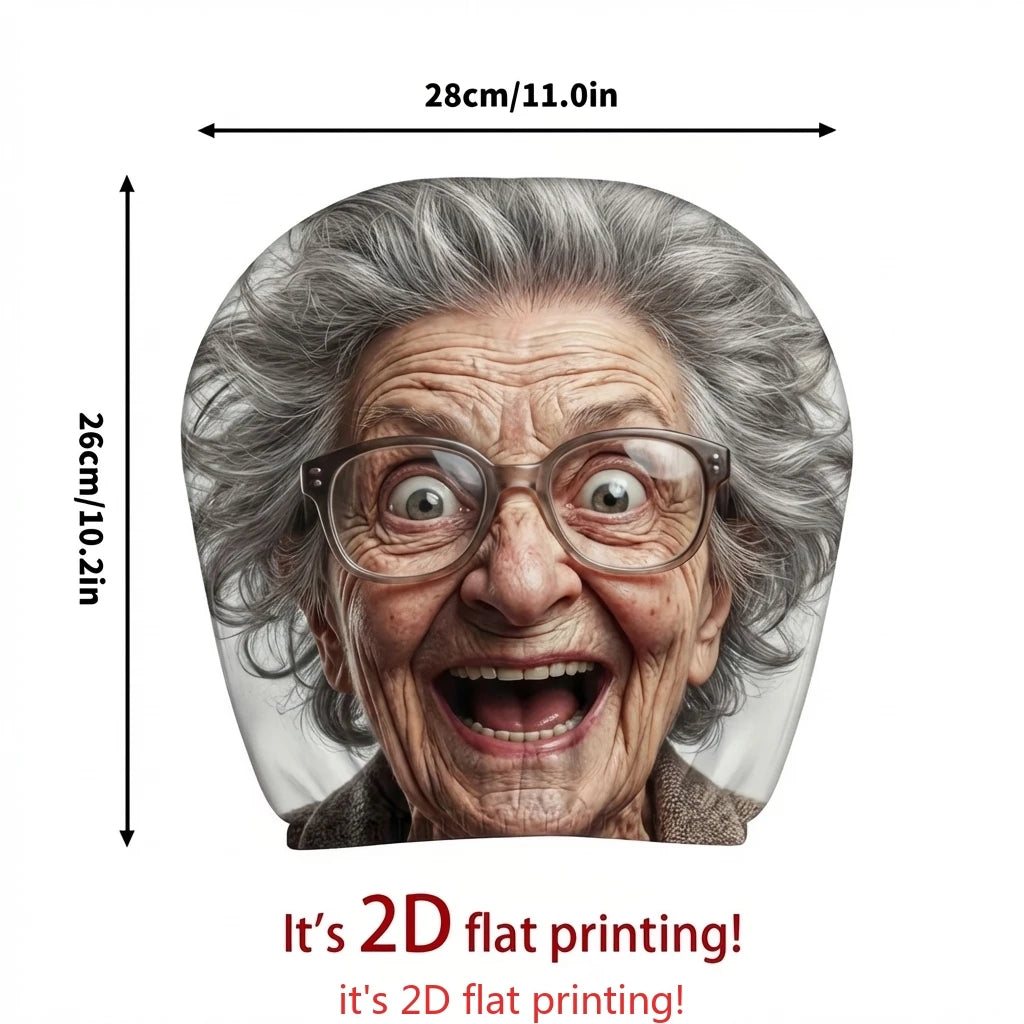 2-Pack Funny Old Lady Glasses Car Headrest Covers | HIP Car Headrest Cover HIP