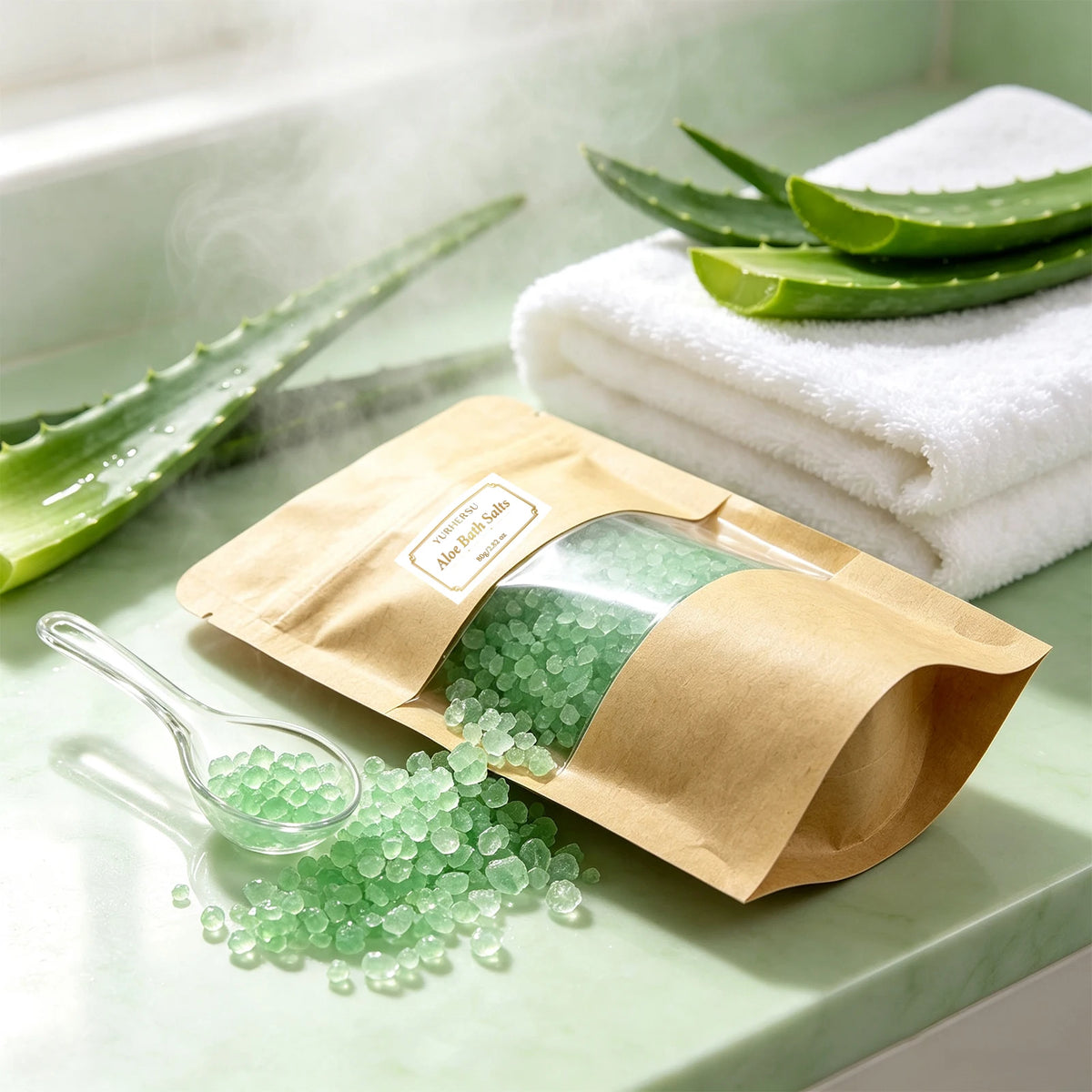 YURHERSU Aloe Color Bath Salts – Home Spa & Gift Idea Color Bath Salts HIP 80G