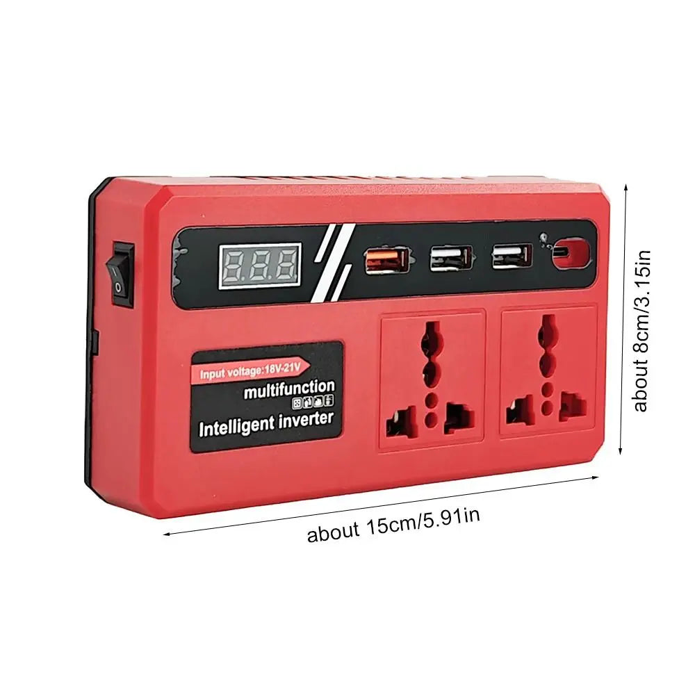 120W Battery Inverter 18V–21V to 220V AC with USB & Type-C Power Battery Inverter HIP