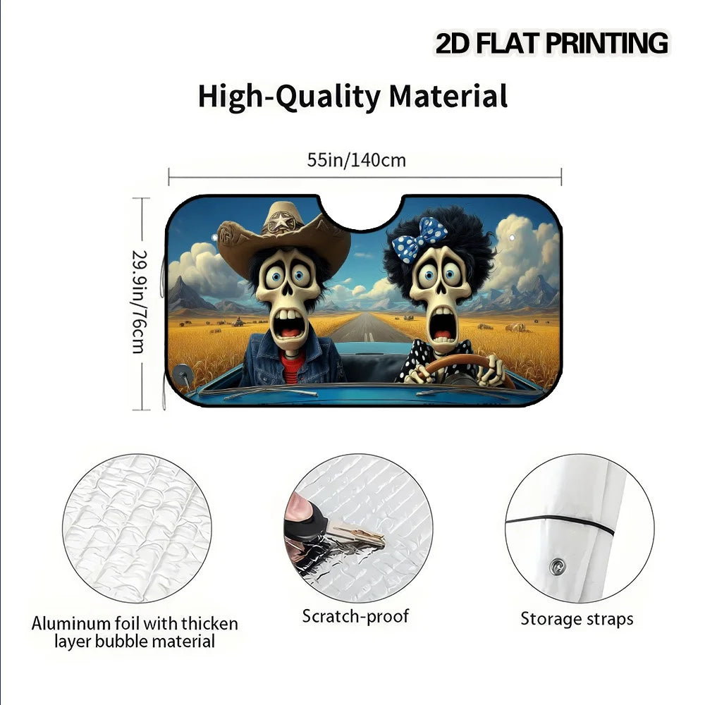 Halloween Skeleton Road Trip Car Windshield Sunshade Car Windshield Sunshade HIP