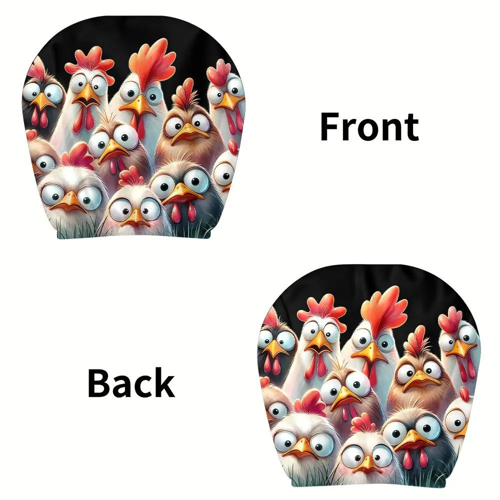 2-Pack Cartoon Chick Car Headrest Covers – Cute Interior Décor Car Headrest Cover HIP 1