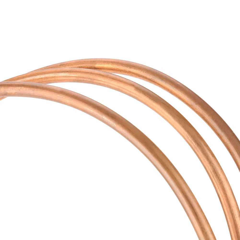 Copper Pipe Refrigeration Tube Soft Copper Tube 2m T2 Soft Copper Coil Tube Pipe ID 4mm OD 6mm Thickness 1mm for Refrigeration HIP