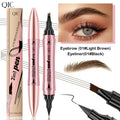 4 Fork Tip Eyebrow Eyeliner Pencil Waterproof 2IN1 4Point Microblading Liquid Wild Eyebrow Tattoo Pen Lasting Fine Sketch Makeup HIP 01