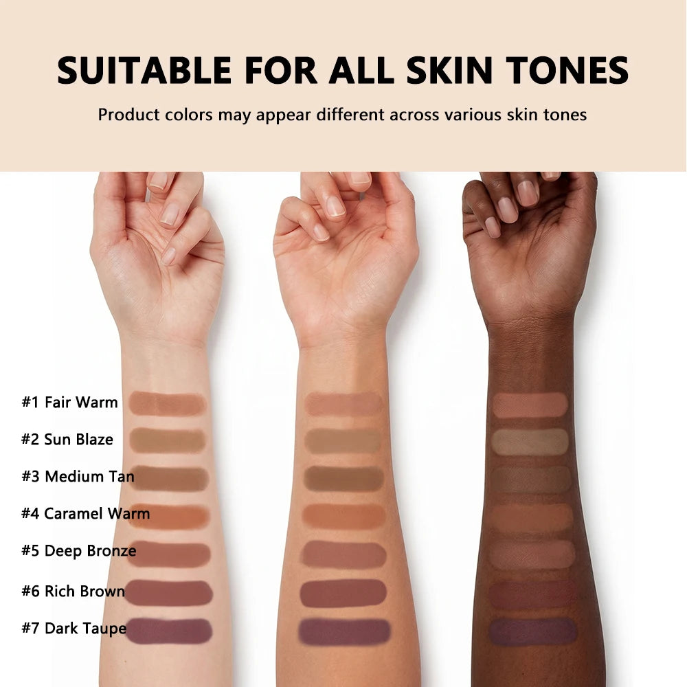 Soft Matte Bronzer Powder Natural Warm Glow Silky Smooth Contouring Shading Powder Long Lasting 3D Face Makeup With Brush Makeup HIP