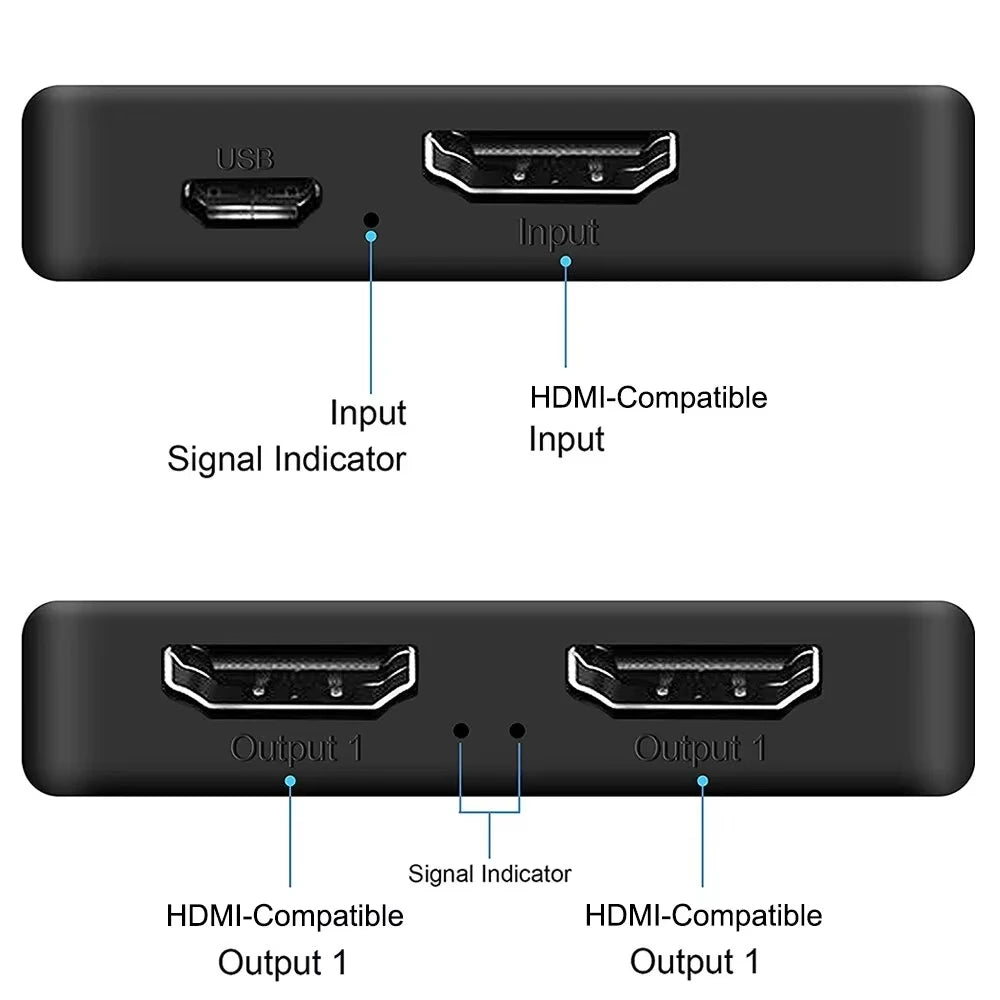 HDMI Splitter 1 in 2 Out – 1080p Dual Display, 3D & Deep Color HDMI Video Splitter HIP