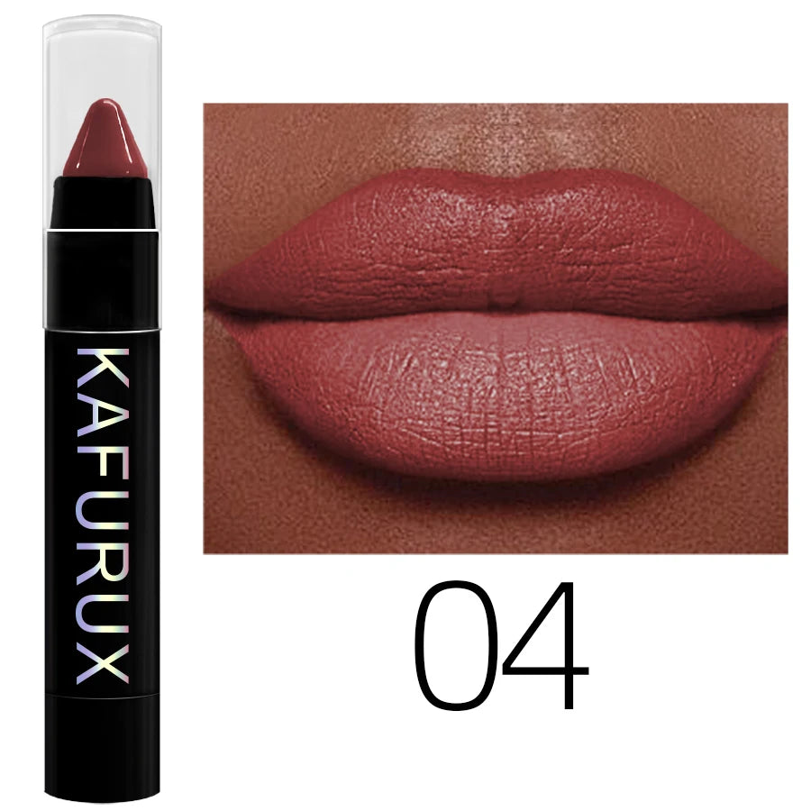 15 Colors Nude Velet Matte Lipstick Pencil Waterproof Long Lasting Red Brown Pink Lip Liner Pen Non-Stick Cup Makeup Lip Tint Pe HIP 04