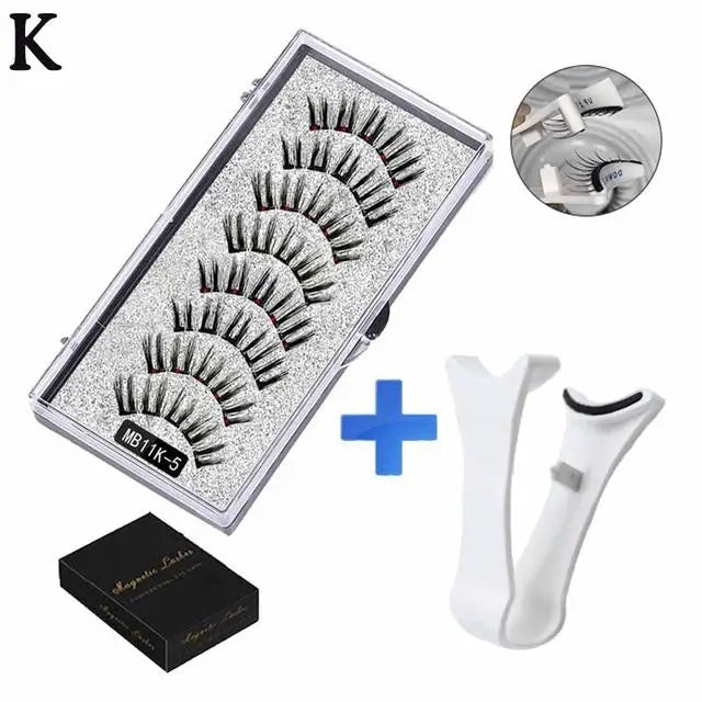 3D Natural Magnetic Eyelashes,With 5 Magnetic Lashes Shipping Box Eyelashes Handmade False Gift Reusable Support Drop Magne T6N2 HIP MB11K