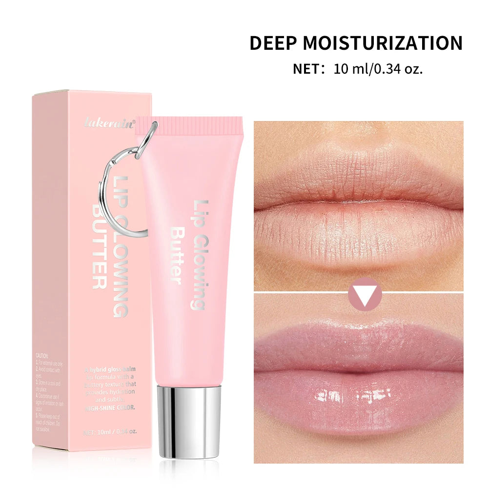 Lip Gloss Lip Oil Plumper Long Lasting Keychain Glowing Butter Moisturizing Pink Nourishing Makeup Care Hydrating Lipstick HIP
