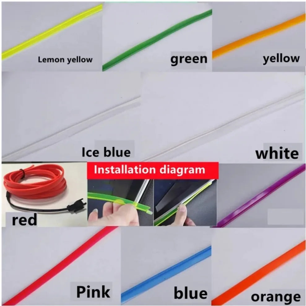 Flexible Neon EL Wire LED Strip Waterproof Multicolor 1M–5M LED Neon Light Strip HIP