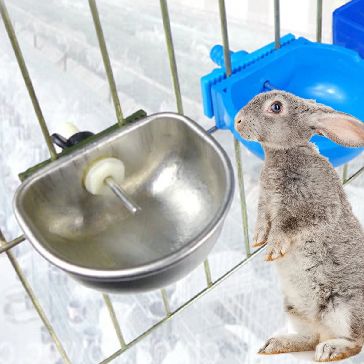 10pcs Rabbit Breeding Equipment Anti scratch Stainless Steel Nipple Drinking Water Bowl Rabbit Breeding Equipment Rabbit Drinker HIP