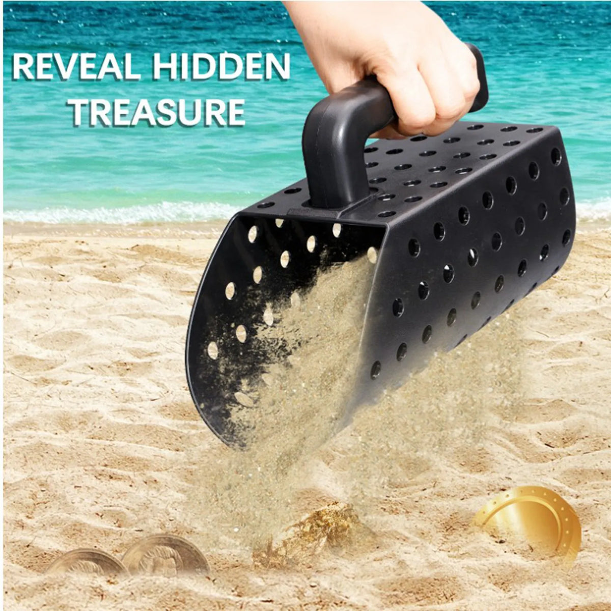 Metal Detecting Sand Scoop Set Portable Ergonomically Sturdy ABS Plastic Sand Scoop and Trowel for Treasure HIP