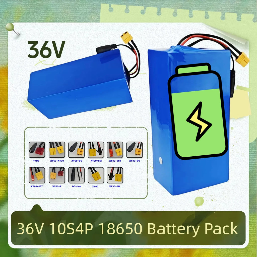 36V 10.4Ah 18650 Lithium Battery 10S4P with BMS for E-Bike E-Bike Battery Pack HIP