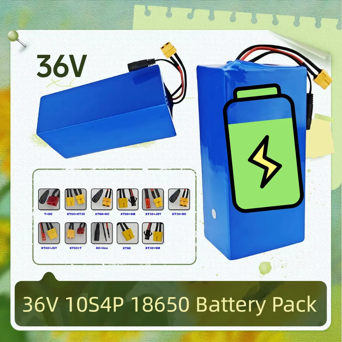 36V 10.4Ah 18650 Lithium Battery 10S4P with BMS for E-Bike E-Bike Battery Pack HIP