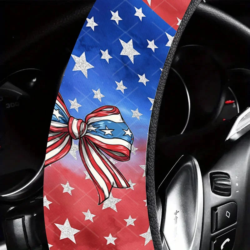 Patriotic American Flag Steering Wheel Cover – Anti-Slip Steering Wheel Cover HIP