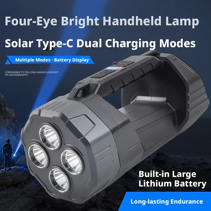 ESMARTER Solar LED Flashlight – Long-Range Handheld Torch Solar LED Flashlight HIP