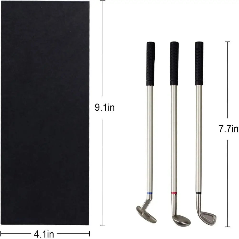 Golf Putter Ballpoint Pen Gift Set – 3 Pens, Blue Black Red Novelty Pen Gift Set HIP