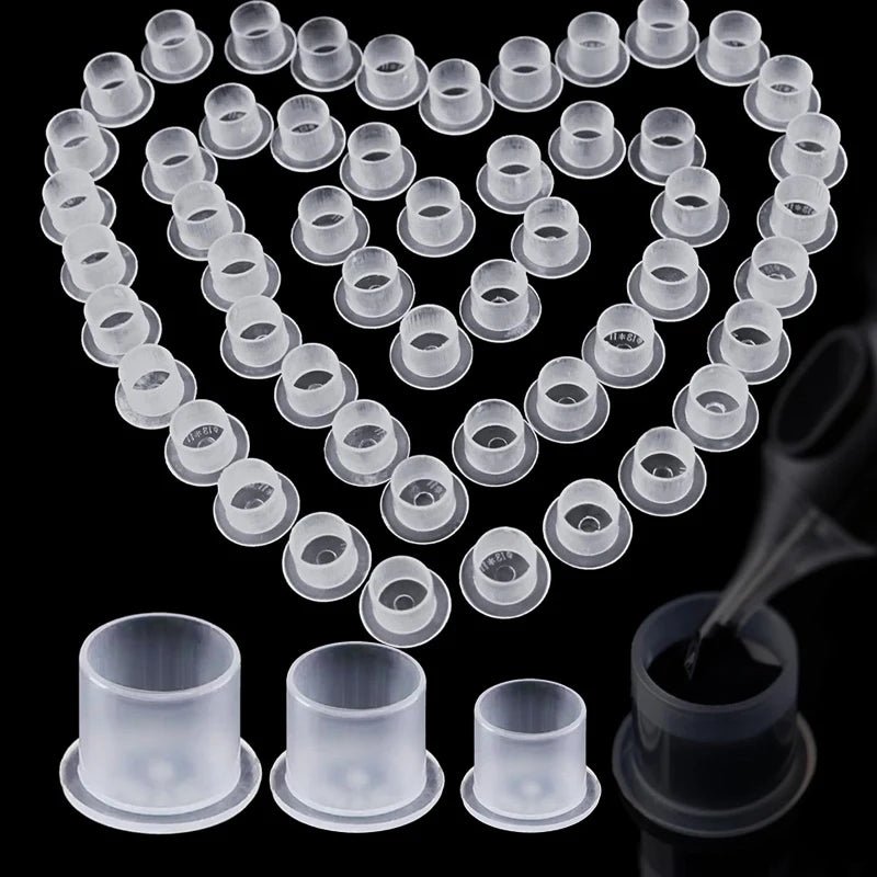 100pcs Tattoo Cup Makeup Holder Silicone Pigment Cups Ink Cups Silicone Pigment Cups Pigment Tattoo Ink Caps Cup Accessories HIP