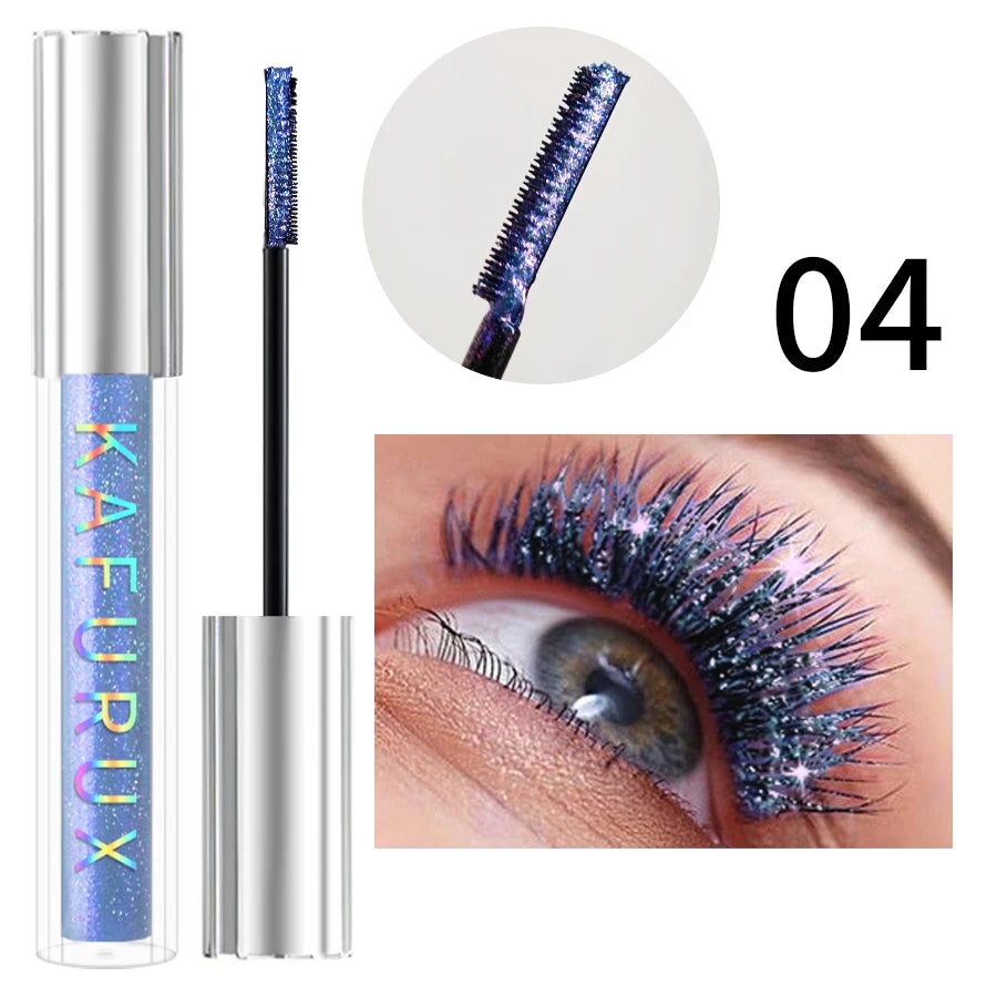 KAFURUX Diamond Glitter Mascara – Shimmer Volume & Curl Glitter Mascara HIP 04