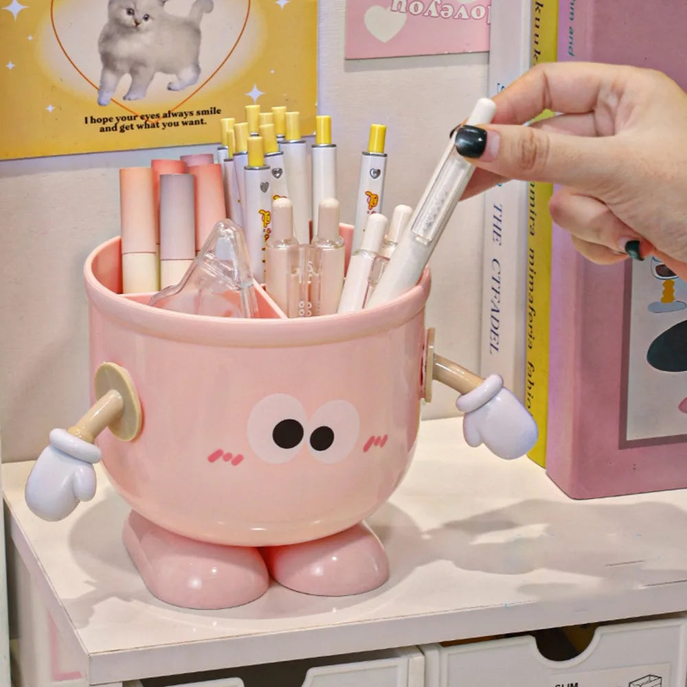 Cute Cartoon Pen Holder – Plastic Desktop Desk Organizer Desktop Pen Organizer HIP