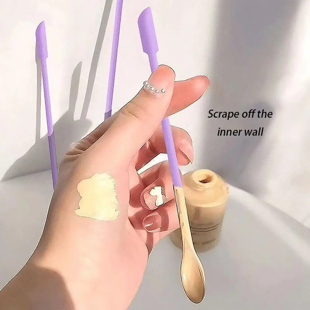 Cosmetic Bottle Silicone Mini Scraper Three Piece Set Baking Double End Two In One Spatula Jam Bottle Scraper Spoon Set HIP