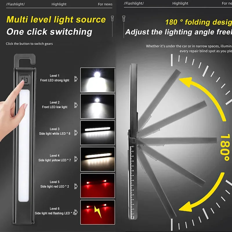 ESMARTER LED COB Folding Work Light – Magnetic Rechargeable Torch LED Work Flashlight HIP