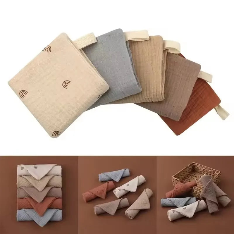Soft Gauze Cotton Baby Washcloths – 5-Pack Face & Bath Towels Baby Washcloths HIP